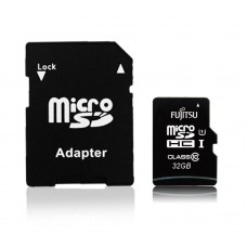 【量販包】Fujitsu microSDHC UHS-I U1-32GB(讀80MB/s)含轉卡 *5pcs